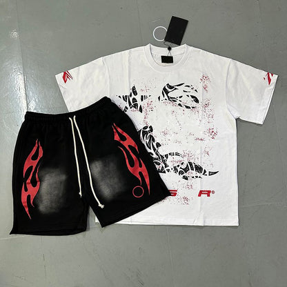 Mens Designer T Shirt NFC Graphic Tees Sport Shorts Hip Hop Short Sets Tracksuit Unisex Tops High Street Retro Women T-Shirts Eur Size S-Xl