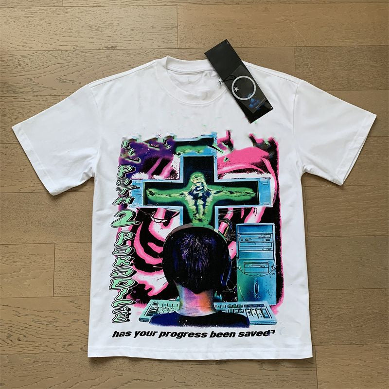 Mens Designer T Shirt NFC Graphic Tees Sport Shorts Hip Hop Short Sets Tracksuit Unisex Tops High Street Retro Women T-Shirts Eur Size S-Xl
