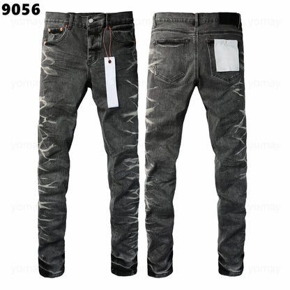 Designer Jeans Denim Mens Ripped Motorcycle Trousers Designers Denims Fashion Slim Fit Jeans Men Man Black High-End Quality Rock Hip Hop Pants