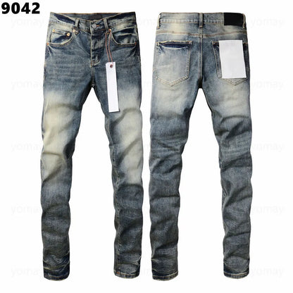 Designer Jeans Denim Mens Ripped Motorcycle Trousers Designers Denims Fashion Slim Fit Jeans Men Man Black High-End Quality Rock Hip Hop Pants