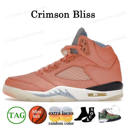 With Box Jump Man 5 Mens Basketball Shoes 5S Black Cat Olive Navy Georgetown Aqua UNC Lucky Green Concord Racer Blue Raging Bull Fire Red Suede Sail Burgundy Trainer