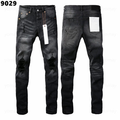 Designer Jeans Denim Mens Ripped Motorcycle Trousers Designers Denims Fashion Slim Fit Jeans Men Man Black High-End Quality Rock Hip Hop Pants