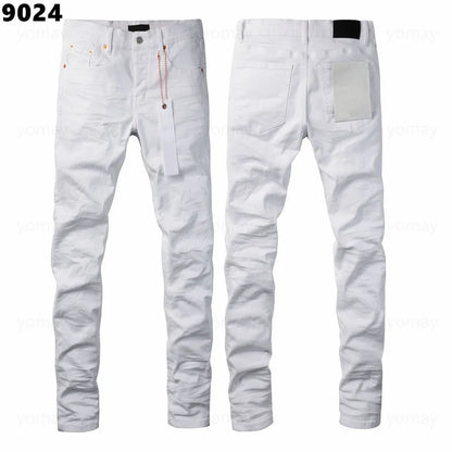 Designer Jeans Denim Mens Ripped Motorcycle Trousers Designers Denims Fashion Slim Fit Jeans Men Man Black High-End Quality Rock Hip Hop Pants