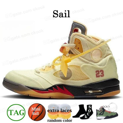 With Box Jump Man 5 Mens Basketball Shoes 5S Black Cat Olive Navy Georgetown Aqua UNC Lucky Green Concord Racer Blue Raging Bull Fire Red Suede Sail Burgundy Trainer
