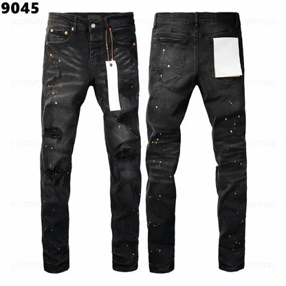 Designer Jeans Denim Mens Ripped Motorcycle Trousers Designers Denims Fashion Slim Fit Jeans Men Man Black High-End Quality Rock Hip Hop Pants